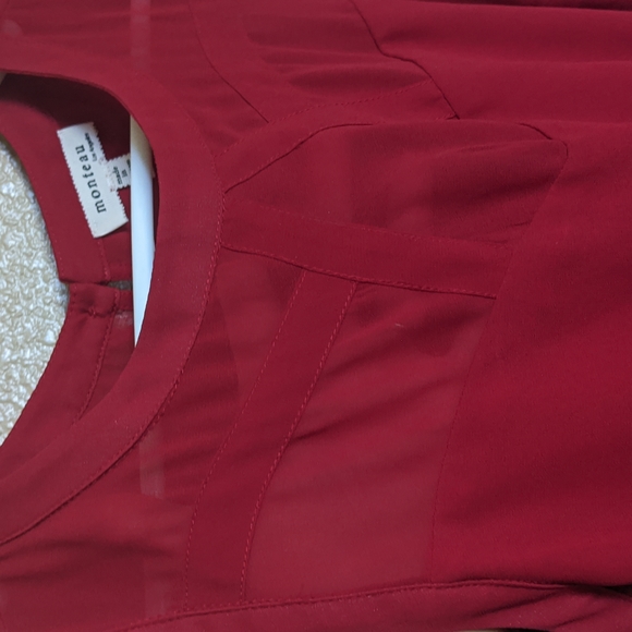 Red Monteau Short Sleeve Dress Medium - Picture 4 of 6